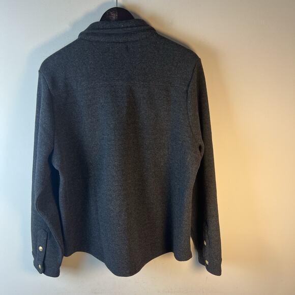 J Crew Shirt Jacket Womens XL Wool Blend Shacket Heather Charcoal EUC - Picture 10 of 11